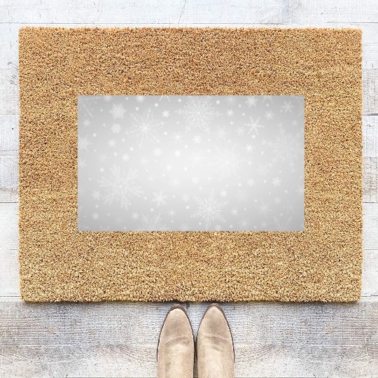 Beautiful Grey Snowflakes Pattern Coir Doormats