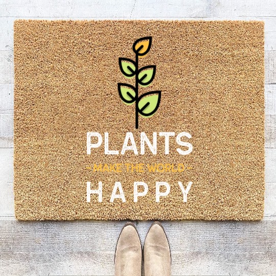 Plants make us happy Coir Doormats
