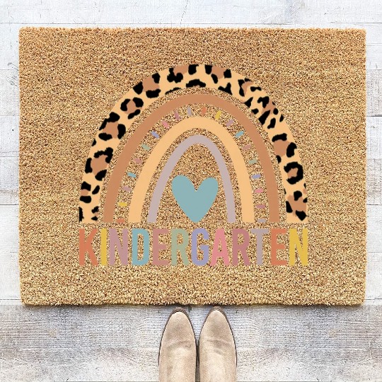 Kindergarten Rainbow Girls Boys Teacher Team Kinde Coir Doormats