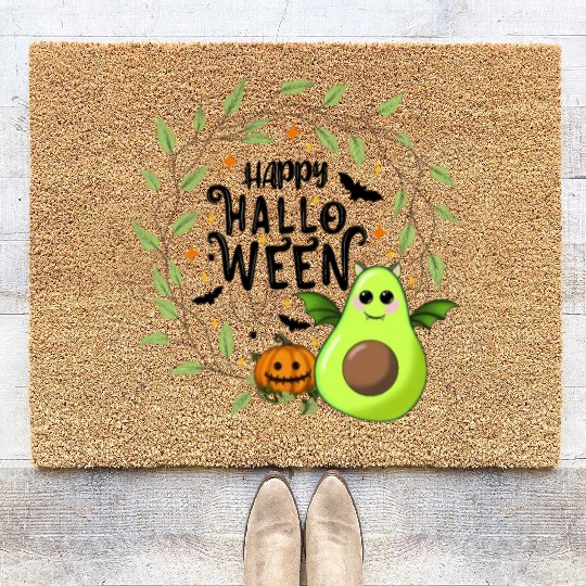 Bat Avocado - Happy Halloween Coir Doormats