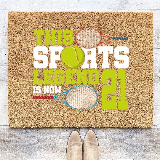 This Sports Legend Is Now 21, Tennis 21st Birthday Coir Doormats