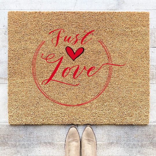 just love red heart Coir Doormats