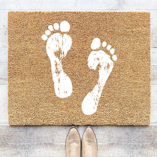 Footprints In The Sand Coir Doormats