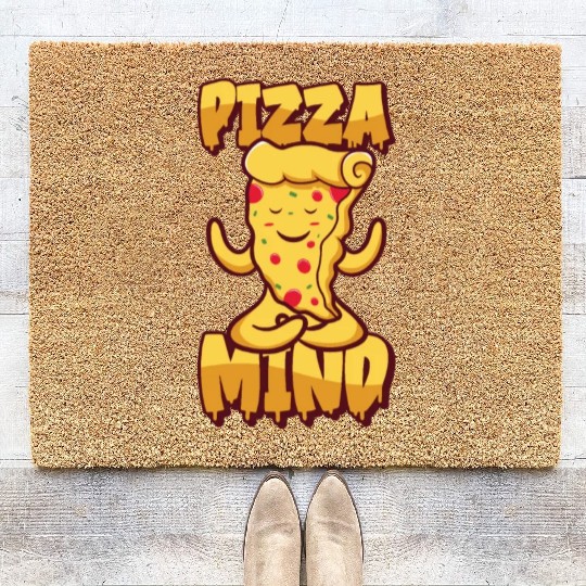 Serenity Pizza Meditation Yoga Pizza Lover Yoga Coir Doormats