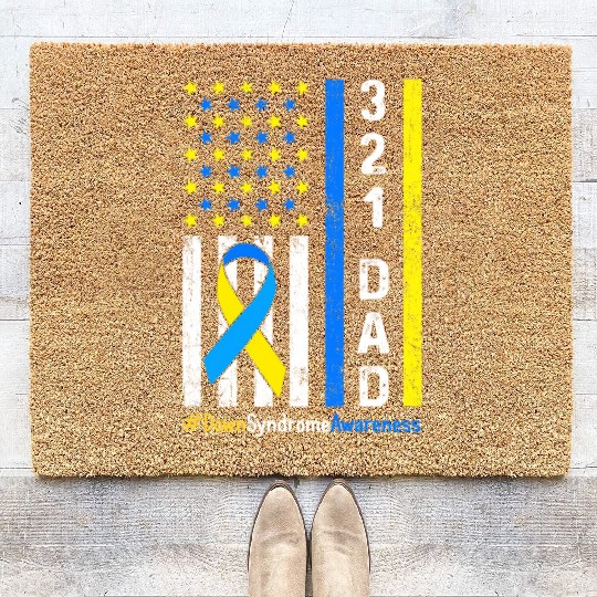 321 Dad Down Syndrome Awareness Coir Doormats
