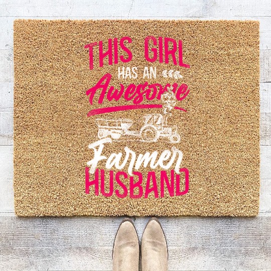 Farming Farmer Husband Tractor Coir Doormats