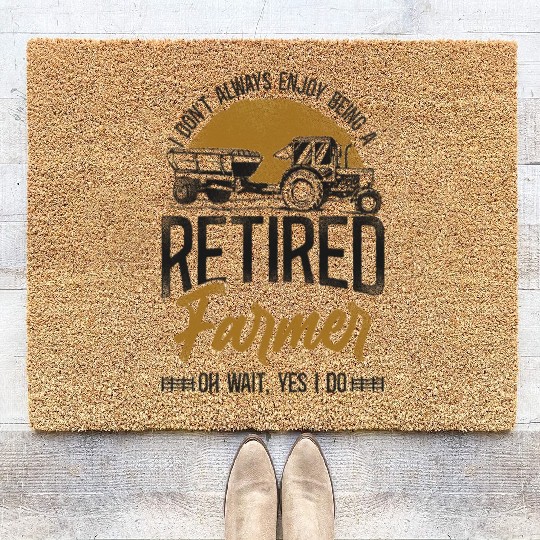Farming Farmer Retired Tractor Coir Doormats