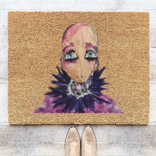 Glamorous baby in violet. Coir Doormats
