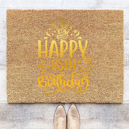 Happy 85th Birthday Presents 85 Year Old Gift Gold Coir Doormats