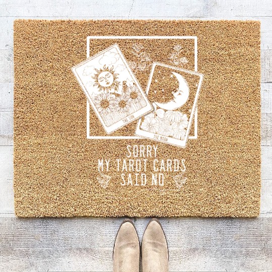 Gothic Moon Sun Tarot Card Said No Halloween Coir Doormats