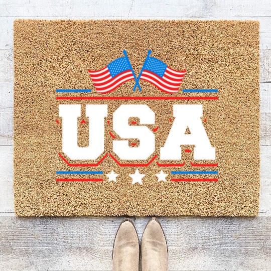 USA Flag - US American Independence 4th Of July Coir Doormats