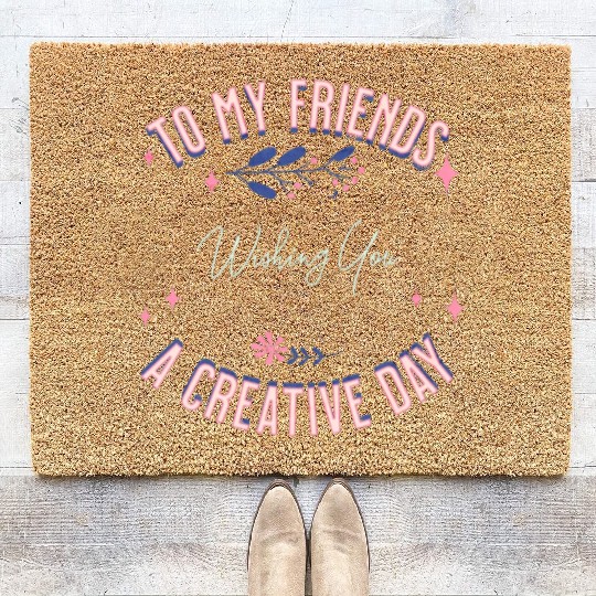 friend's creative day Coir Doormats