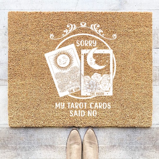 Moon Sun Tarot Card Said No Halloween Coir Doormats