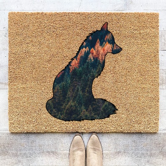 Silent Fox in the Forest Nature Wilderness Autumn Coir Doormats