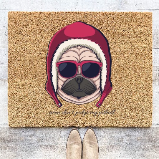neon don’t judge my pitbull Coir Doormats