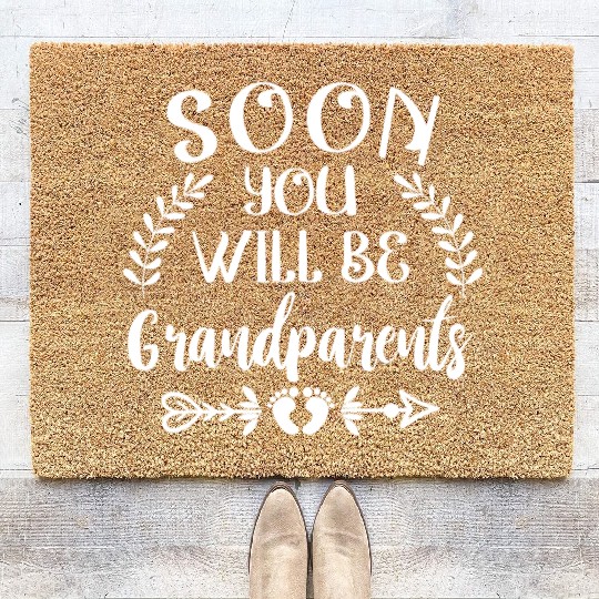 You Will Soon Become Grandparents. Grandma Grandpa Coir Doormats