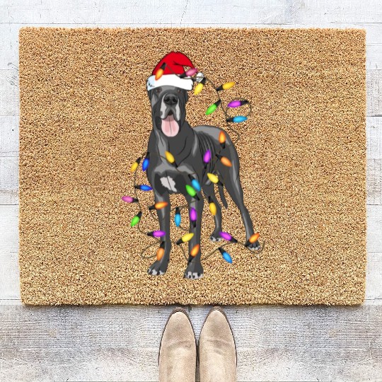 Great Dane Dog Light Decor Christmas Dog Lovers Coir Doormats