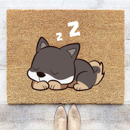 Shikoku Dog Sleeping Kochi-Ken Dog Japan Shikoku Coir Doormats