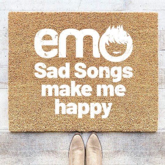 emo - Sad songs make me Happy | Emo clothes | Emoc Coir Doormats