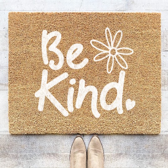 Anti Bully Be Kind Cute Orange Unity Day Bullying Coir Doormats