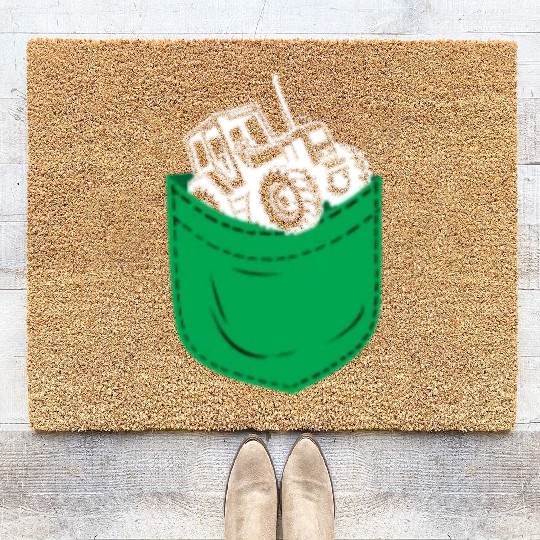 Farming Farmer Pocket Tractor Coir Doormats