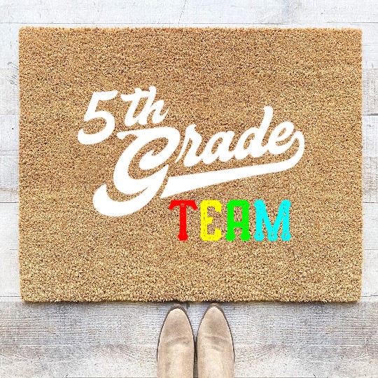 5Th Grade Team Baseball Style Teacher Team Coir Doormats
