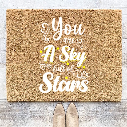 Shooting Star Sky Sun Outer Space Coir Doormats