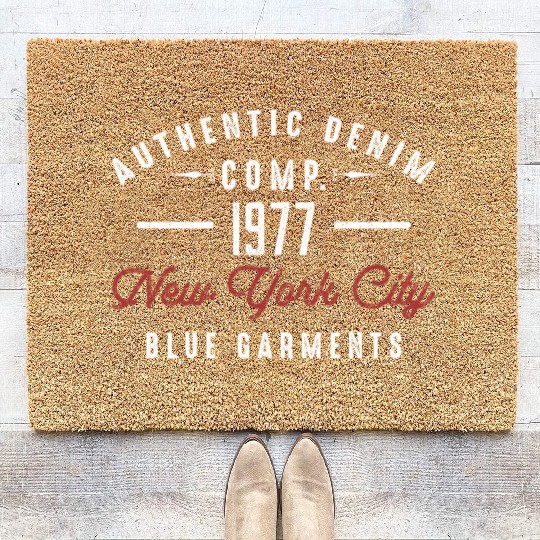New York City Born In 1977 Vintage Birthday Coir Doormats