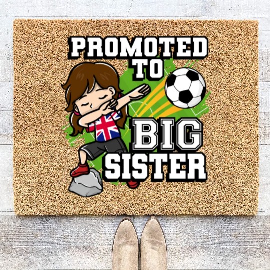 Promoted To Big Sister Soccer Player United Coir Doormats