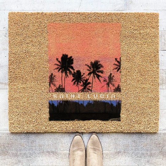 St Lucia Caribbean Vacation Souvenir Palm Tree Coir Doormats