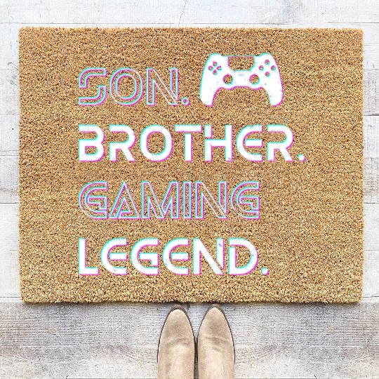 Son Brother Gaming Legend Boy Gamer Gift Coir Doormats