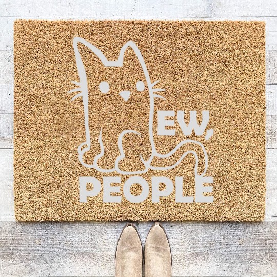 pet cats ew people Coir Doormats