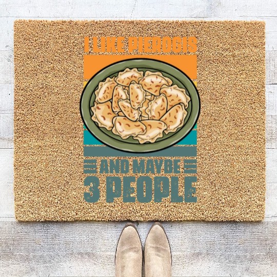 Retro Vintage Polish Cuisine Humor For Pierogi Coir Doormats