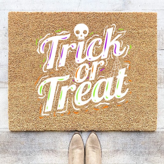 Trick Or Treat Spiderweb Halloween Coir Doormats