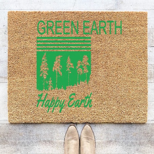 Green Earth Happy Earth Earth Protection Support Coir Doormats