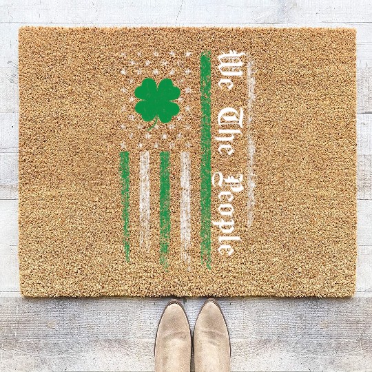 Gun American Flag Patriots We The People St Patric Coir Doormats