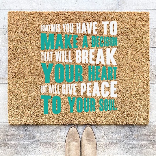 Serenity Meditating Calm Yoga Lover Peaceful Yoga Coir Doormats