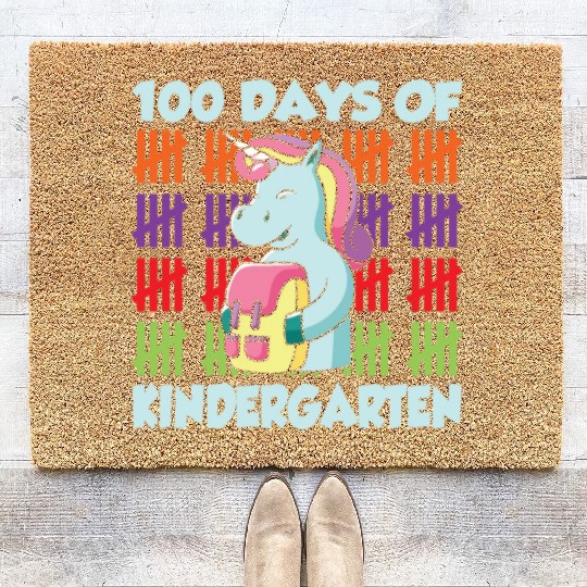 100 Days Of Kindergarten Team Cute Sweet Sayings Coir Doormats