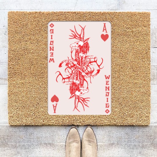 Folk Creature Wendigo Card Halloween Cryptid Coir Doormats