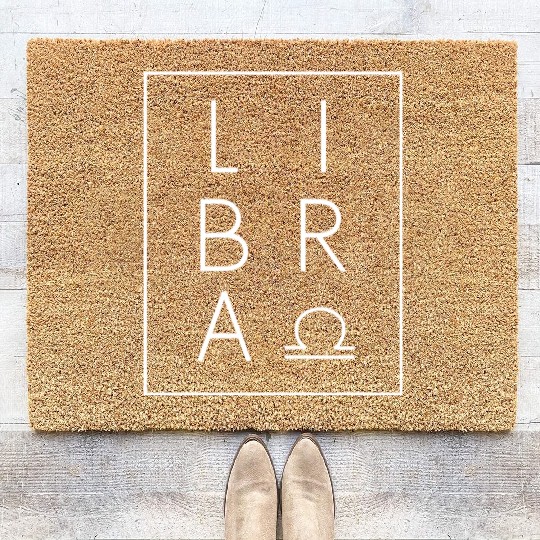 Libra Zodiac Sign Astrology Birthday Coir Doormats