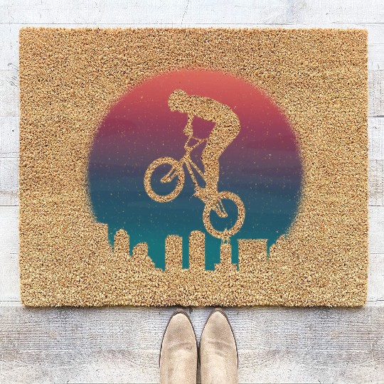 BMX Bike Riders Vintage Design Bicycle Cycling BMX Coir Doormats