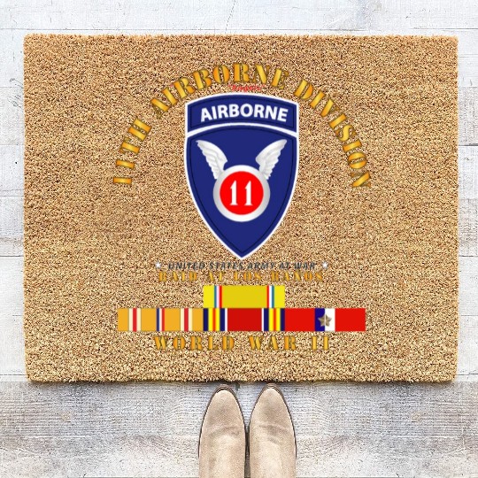 11th Airborne Division Raid at Los Baños WWII wPAC Coir Doormats