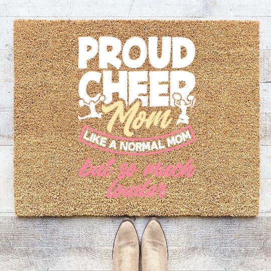 Proud Cheer Mom Cheerleading Mom Gift Coir Doormats