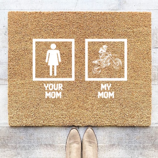 Dirt Bike Mom Biker Motorcycle Motocross Mom Coir Doormats