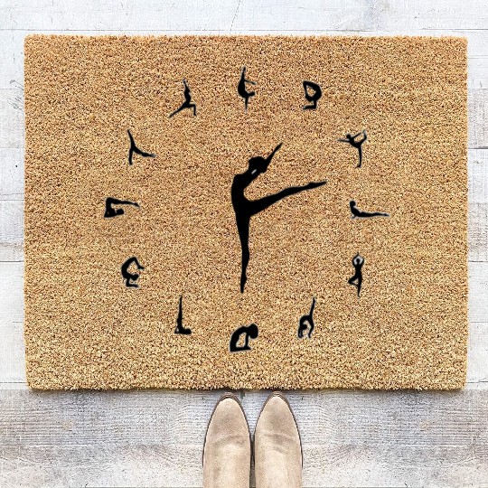 Yoga Clock Coir Doormats