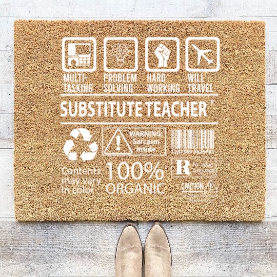 Substitute Teacher Coir Doormats - Multitasking Job Gift