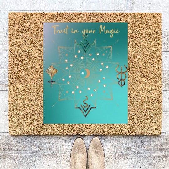 Celestial Trust in your Magic Emerald Coir Doormats