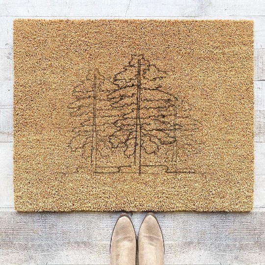 Tree Forest Line Art Coir Doormats
