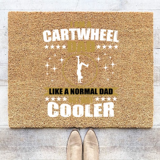 Funny Cartwheel Dad Outfit Tumbling Gymnast For Coir Doormats