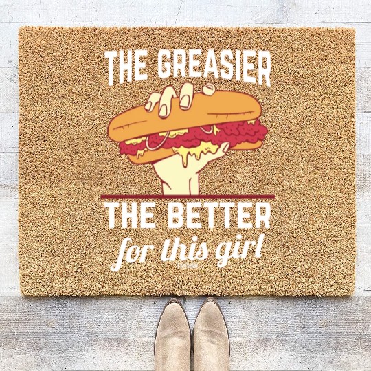 Girl woman Sandwich Fast Food Coir Doormats